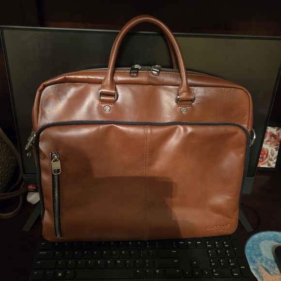 Blackbook Leather Briefcase | Laptop Case 14", Burnished Tan - Picture 1 of 11